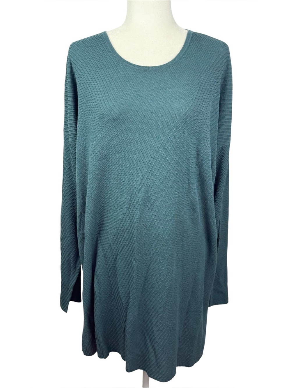 Eileen Fisher Tunic Tencel Stretch Dress XL Dragonfly Green Teal NWT$348